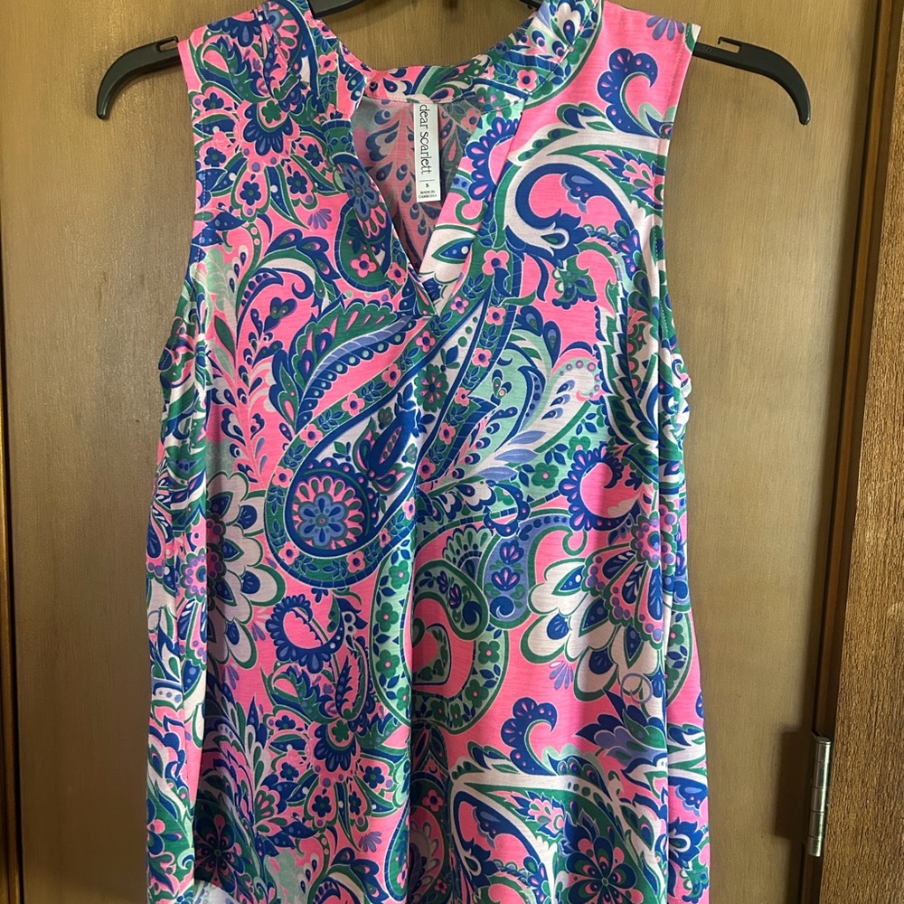 Vibrant Paisley Sleeveless Blouse